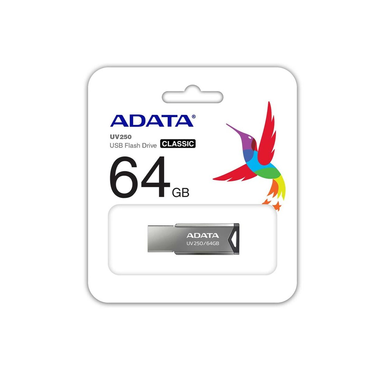 USB Zibatmiņa Adata UV250 Sudrabains 64 GB